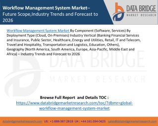 Workflow Management System Market– Future Scope,Industry Trends and Forecast to 2026