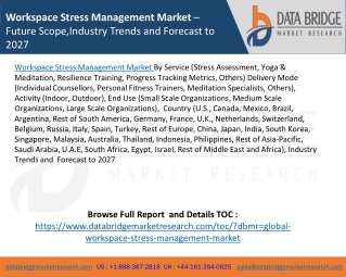 Workspace Stress Management Market – Future Scope,Industry Trends and Forecast to 2027