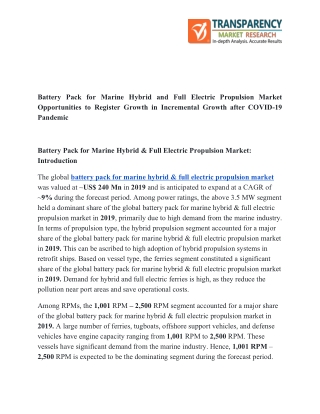 Key Drivers of Battery Pack for Marine Hybrid & Full Electric Propulsion Market