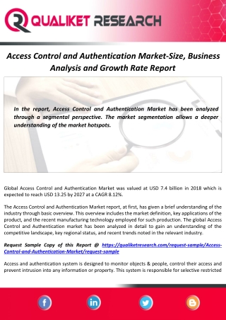 Access Control and Authentication Market Size, Technology Insights, Growth,