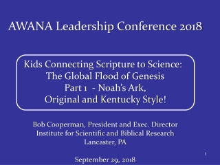 AWANA Leadership Conference 2018 Kids Connecting Scripture to Science: