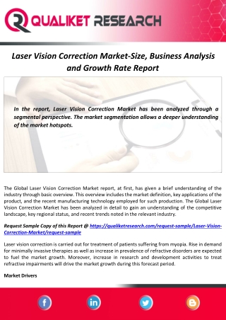 Laser Vision Correction Market Size, Trends, SWOT Analysis, Strategies,