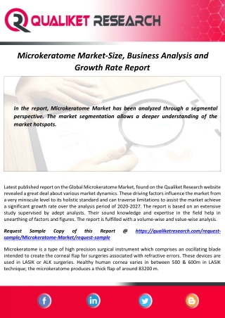 Microkeratome Market Size, Competitive Landscape And Potential Of Industry