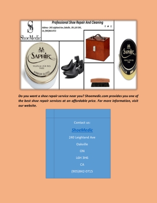Best shoe repair toronto | Shoemedic.com