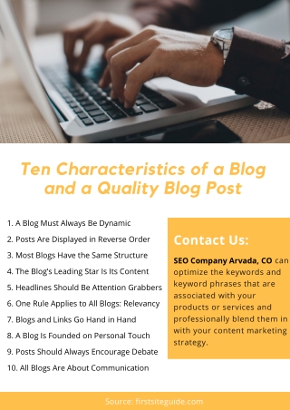 Ten Characteristics of a Blog and a Quality Blog Post