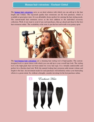 Human hair extensions - Enchant Global