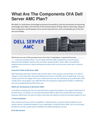 What Are The Components Of  A Dell Server AMC Plan?