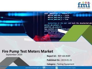 Fire Pump Test Meters Market Recorded Strong Growth in 2020; COVID-19 Pandemic Set to Drop Sales