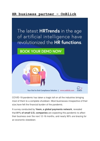 Bring Back the Human in Your HR | HR business partner | OnBlick