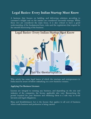Legal Basics- Every Indian Startup Must Know