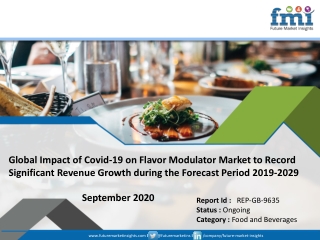 Flavor Modulator Market 2019: Trends, Opportunity, Global Share and Growth Factor till 2029 | FMI