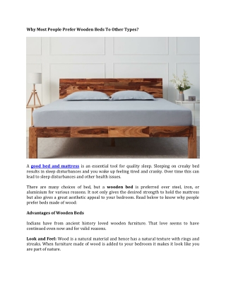 Why Most People Prefer Wooden Beds To Other Types?