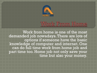 How to Get Online Work From Home Job