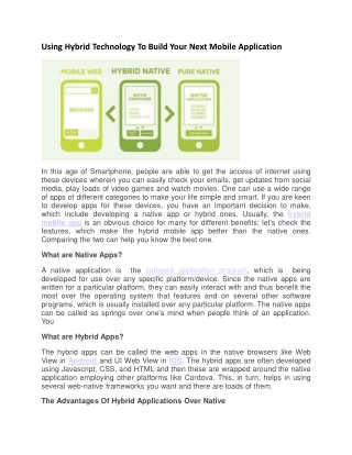 Using Hybrid Technology To Build Your Next Mobile Application