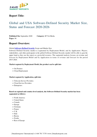 Software-Defined Security Market Size, Status and Forecast 2020-2026