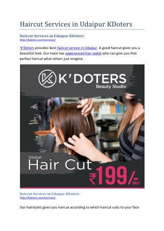 Haircut Services in Udaipur KDoters