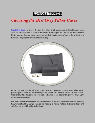 Choosing the Best Grey Pillow Cases