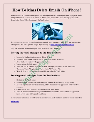 How To Mass Delete Emails On iPhone?