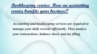 Financial statement preparation and bookkeeping services