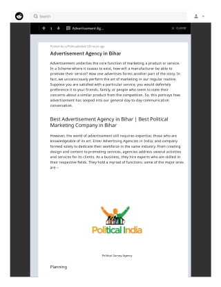 Best Advertising Agency in Bihar- Political India VentuRE