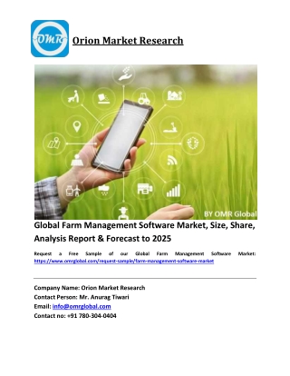 Global Farm Management Software Market Size, Industry Trends, Share and Forecast 2019-2025