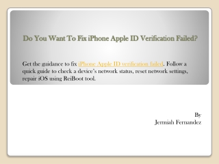 Do You Want To Fix iPhone Apple ID Verification Failed?