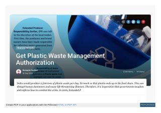 Get Plastic Waste Management Authorization