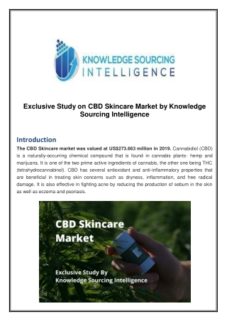 Exclusive Study on CBD Skincare Market by Knowledge Sourcing