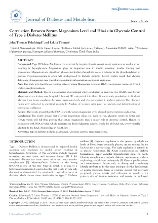 Journal of Diabetes & Metabolism