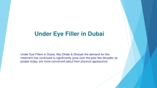 Under Eye Filler in Dubai