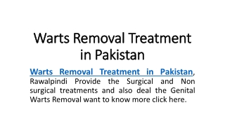 Warts Removal Treatment in Pakistan