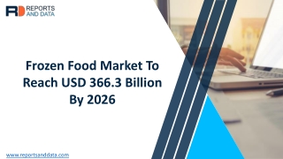 Frozen Food Market Analysis, Cost Structures,  Status and Forecasts to 2027