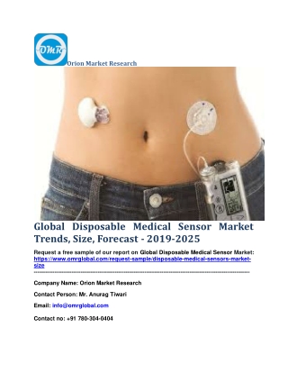 Global Disposable Medical Sensor Market Trends, Size, Forecast - 2019-2025