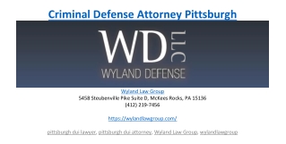 Criminal Defense Attorney Pittsburgh
