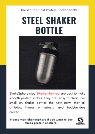 Steel Shaker Bottle By ShakeSphere