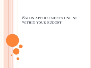 Salon appointments online within your budget