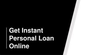 Get Instant Personal loan Online