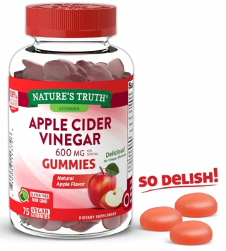 APPLE CIDER VINEGAR 600 MG GUMMIES - 75 Vegan Gummies, NT15511