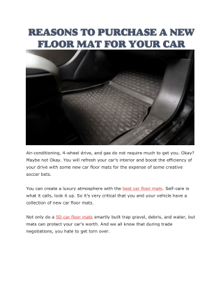 Best car floor mats