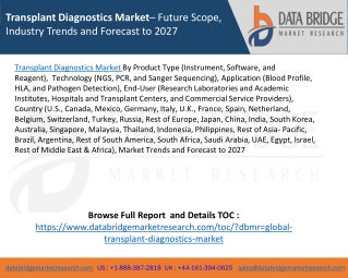 Transplant Diagnostics Market– Future Scope, Industry Trends and Forecast to 2027