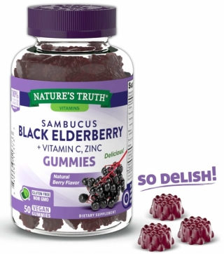SAMBUCUS BLACK ELDERBERRY GUMMIES - 50 Vegan Gummies, NT15521