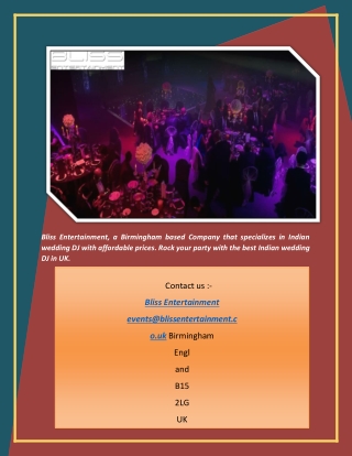 Hire Best Indian Wedding DJ in UK from Bliss Entertainment