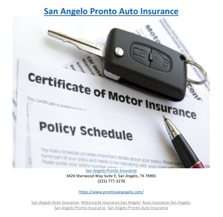 San Angelo Pronto Auto Insurance