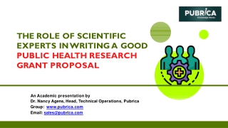 Writing a public health research grant proposal | role of scientific experts - Pubrica