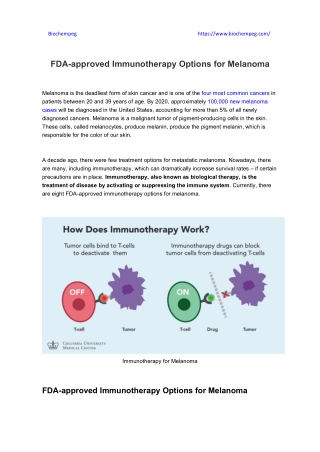 FDA-approved Immunotherapy Options for Melanoma