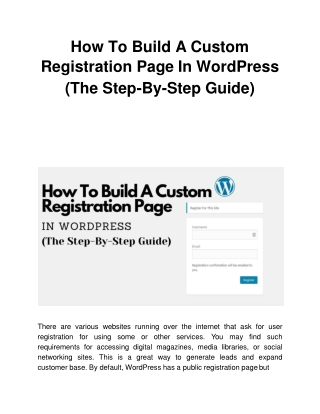 How To Build A Custom Registration Page In WordPress (The Step-By-Step Guide)