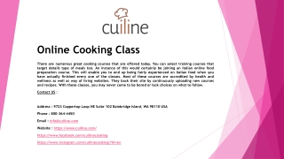 Online Cooking Class