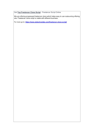 Get Top Freelancer Clone Script - Freelancer Script Online