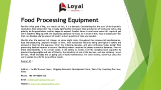 Food Processing Equipment