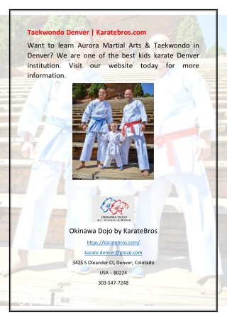 Denver Karate | Karatebros.com